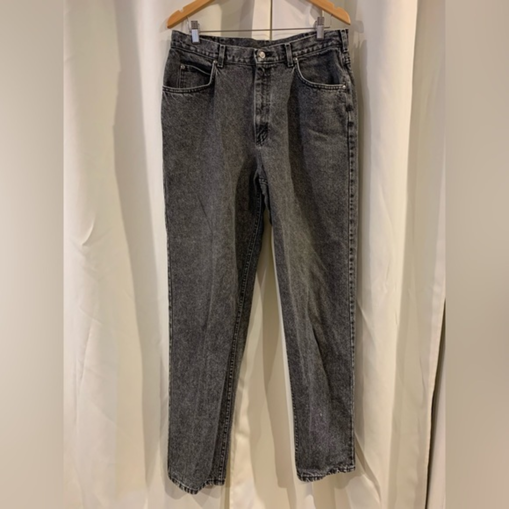VINTAGE LEE CHARCOAL‎ WASH USA MADE DENIM JEANS WOMENS SIZE 36x36